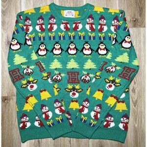 Daisy Boutique Green Snowman Bells Tree Ugly Christmas Sweater - Size XXL